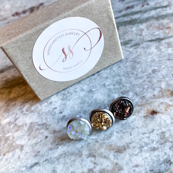 LAST💫Mermaid Druzy Earring - Picture 7 of 14